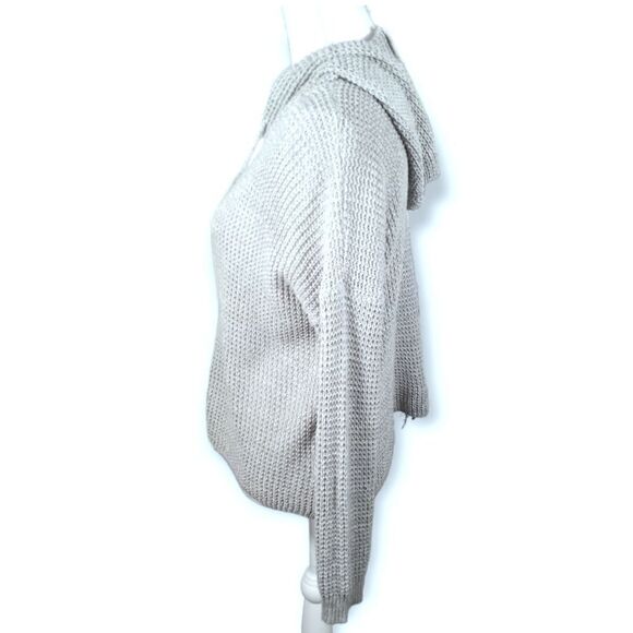 HIPPIE ROSE GRAY WAFFLE KNIT HOODIE SZ.L EUC - Picture 2 of 6